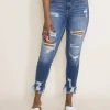 Cello Distressed Cropped Fray Bottom Skinny Jeans For Women | WV74422ML2 2 Cello Distressed Cropped Fray Bottom Skinny Jeans For Women | WV74422ML2 -straight jeans shop 001 Cello Jeans Heavy Distress Light Wash Skinny Crop Jeans for Women HEAVY DST LT WASH SKINNY DENIM CROP FRAY BOTTOM V2 WV74422ML2 1