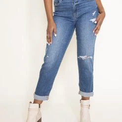 Eunina Rocky Super High Rise Boyfriend Jeans For Women | E0001880OL-GAMEC