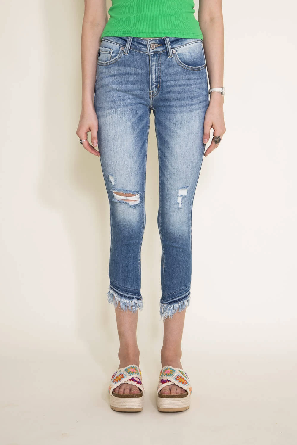 KanCan Fray Hem Mid Rise Ankle Skinny Jeans For Women | KC9228M 4 KanCan Fray Hem Mid Rise Ankle Skinny Jeans For Women | KC9228M - Image 2