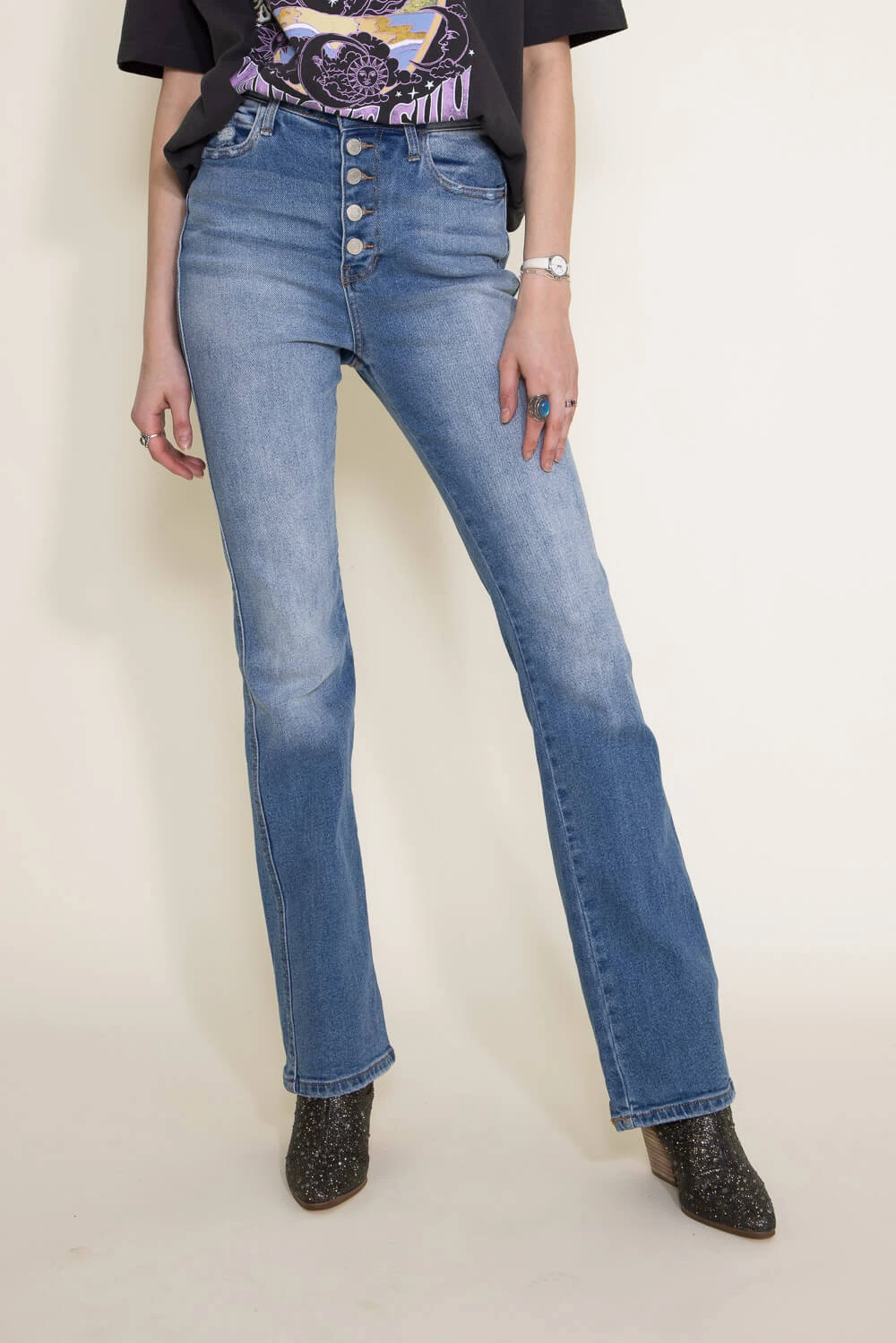 Cello High Rise Bootcut Jeans For Women | AB38293M 4 Cello High Rise Bootcut Jeans For Women | AB38293M - Image 2
