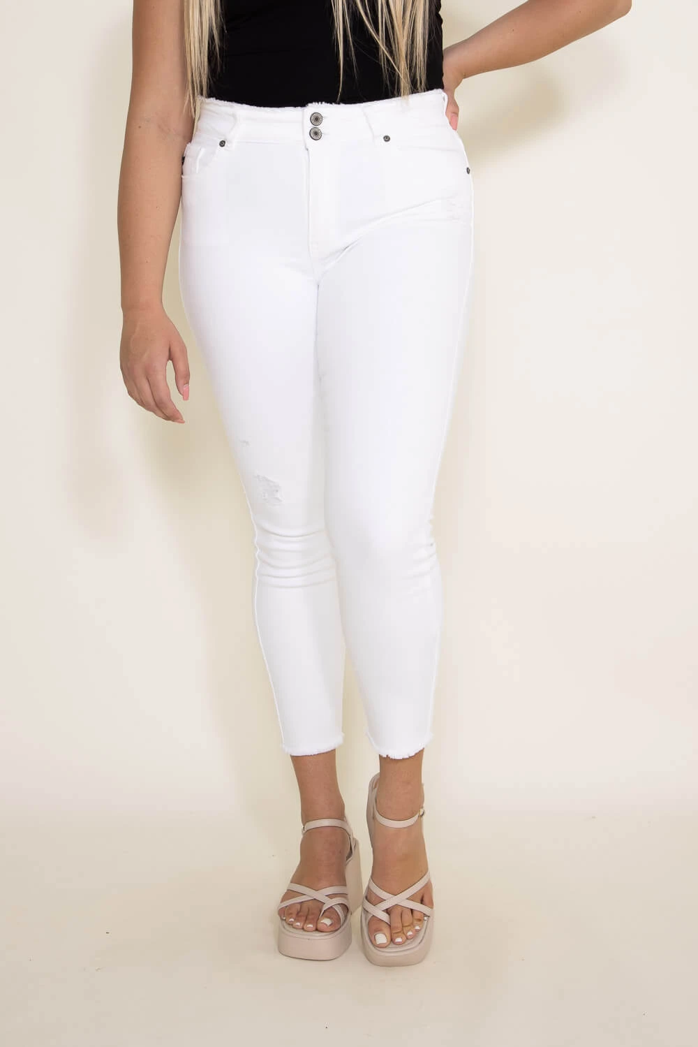 KanCan Danica High Rise Ankle Skinny Jeans For Women In White | KC7317WT 6 KanCan Danica High Rise Ankle Skinny Jeans For Women In White | KC7317WT - Image 4
