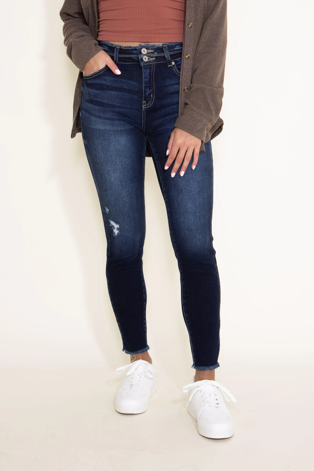 KanCan Danica High Rise Dark Wash Ankle Skinny Jeans For Women | KC7317D 5 KanCan Danica High Rise Dark Wash Ankle Skinny Jeans For Women | KC7317D - Image 3