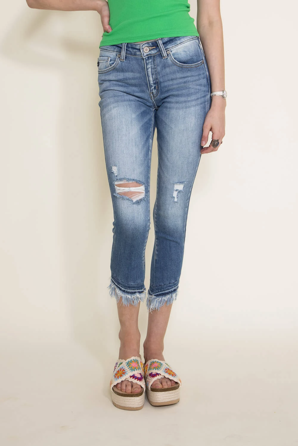 KanCan Fray Hem Mid Rise Ankle Skinny Jeans For Women | KC9228M 7 KanCan Fray Hem Mid Rise Ankle Skinny Jeans For Women | KC9228M - Image 5