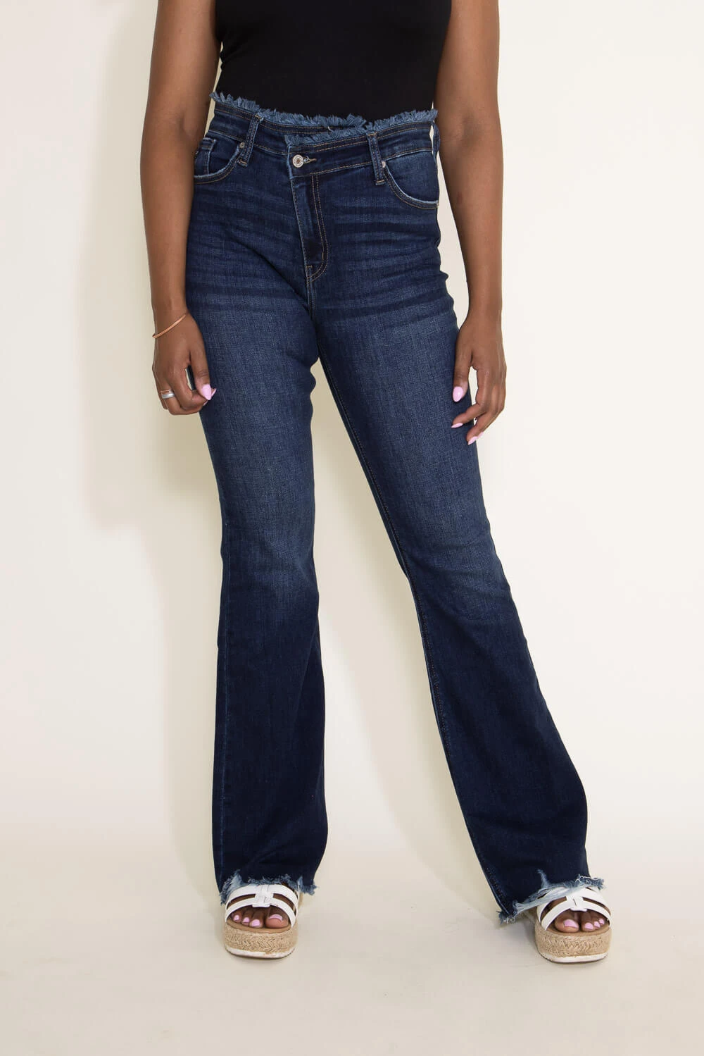 KanCan High Rise Crisscross Flare Jeans For Women | KC2546D 5 KanCan High Rise Crisscross Flare Jeans For Women | KC2546D - Image 3