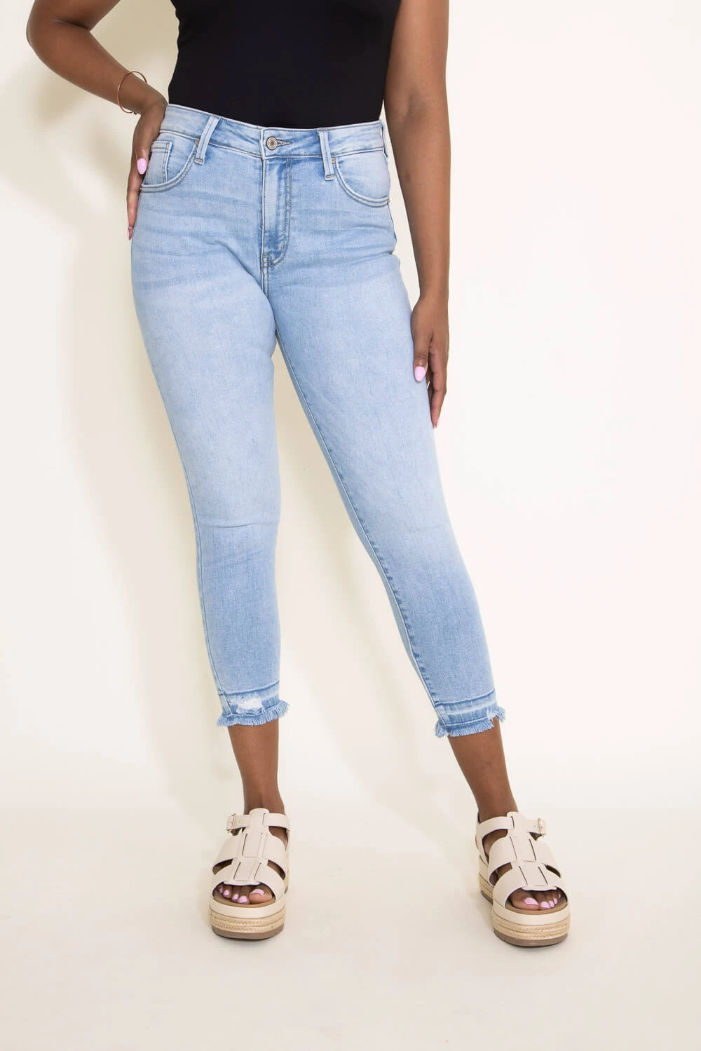 KanCan High Rise Cropped Skinny Jeans For Women | KC2556L 6 KanCan High Rise Cropped Skinny Jeans For Women | KC2556L - Image 4