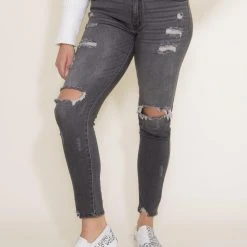 KanCan Mid Rise Distressed Super Skinny Jeans For Women In Light Grey | KC5055LG 8 KanCan Mid Rise Distressed Super Skinny Jeans For Women In Light Grey | KC5055LG -straight jeans shop 002 KanCan Mid Rise Distressed Super Skinny Jeans for Women in Light Grey KC5055LG 1