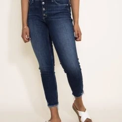 Silver Jeans Suki Mid Rise Button Fly Skinny Crop Jeans For Women | L43972EAE463 -straight jeans shop 002 Suki Skinny Crop High Rise Curvy Fit Dark Wash SUKI SKINNY CROP HIGH RISE CURVY FIT DARK WASH L43972EAE463 1