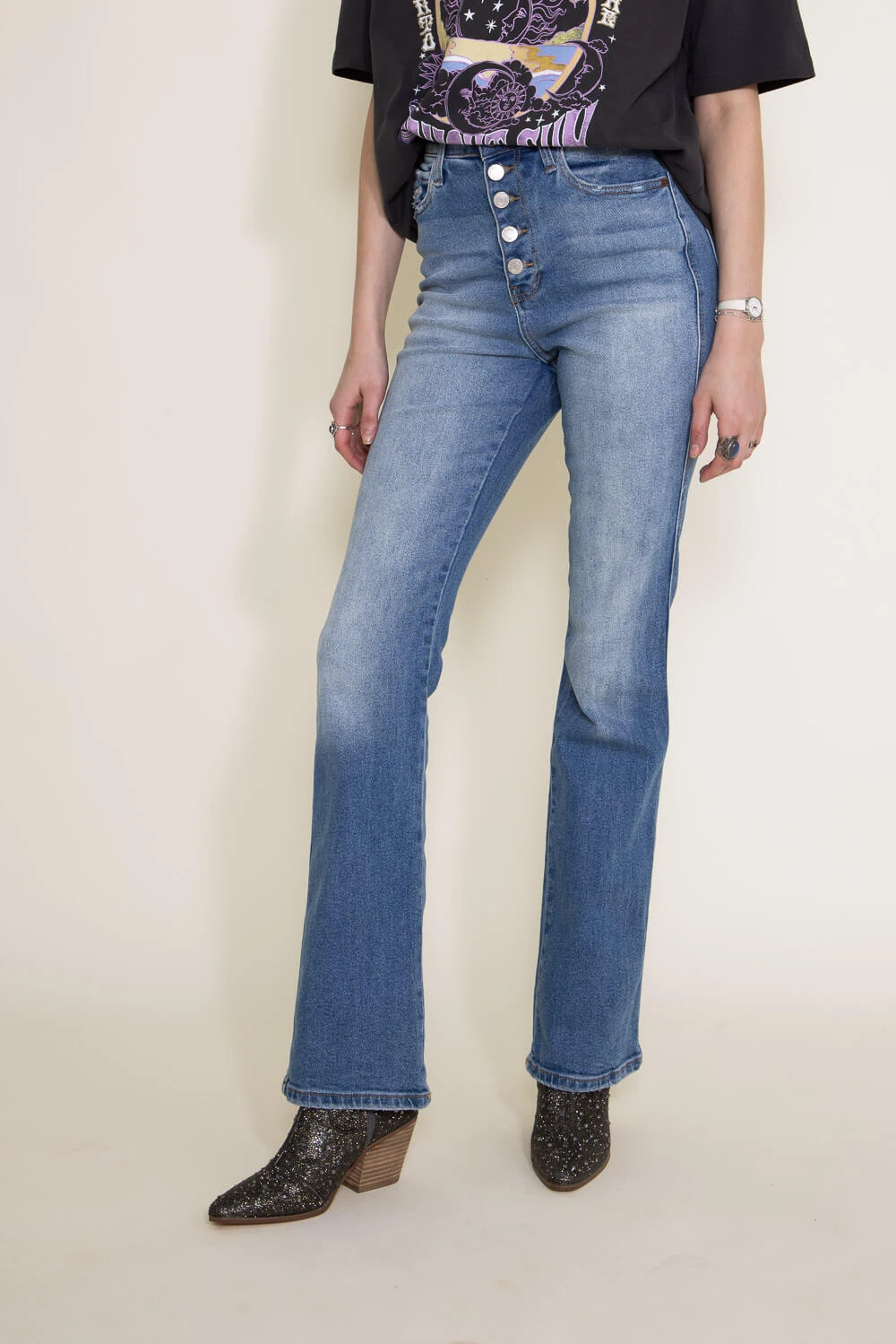 Cello High Rise Bootcut Jeans For Women | AB38293M 7 Cello High Rise Bootcut Jeans For Women | AB38293M - Image 5