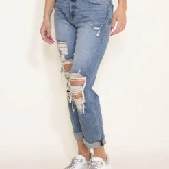 Eunina Frankie Mid Rise Girlfriend Jeans For Women | E87019AD -straight jeans shop 003 Eunina Frankie Mid Rise Girlfriend Jeans for Women E87019AD