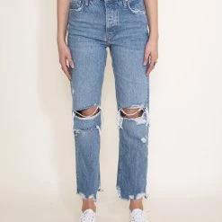 Free People Tapered Baggy Boyfriend Jeans For Women | OB1299887-4269 12 Free People Tapered Baggy Boyfriend Jeans For Women | OB1299887-4269 -straight jeans shop 003 Free People Jeans for Women in Mid Century Blue TAPERED BAGGY BF LT WASH OB1299887 4269 1