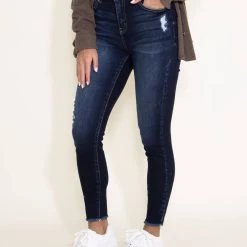 KanCan Danica High Rise Dark Wash Ankle Skinny Jeans For Women | KC7317D 10 KanCan Danica High Rise Dark Wash Ankle Skinny Jeans For Women | KC7317D -straight jeans shop 003 KanCan Danica High Rise Dark Wash Ankle Skinny Jeans for Women KC7317D