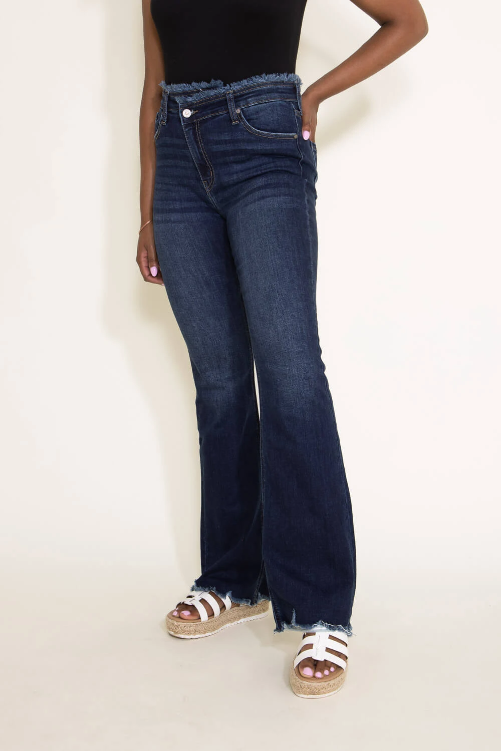 KanCan High Rise Crisscross Flare Jeans For Women | KC2546D 6 KanCan High Rise Crisscross Flare Jeans For Women | KC2546D - Image 4