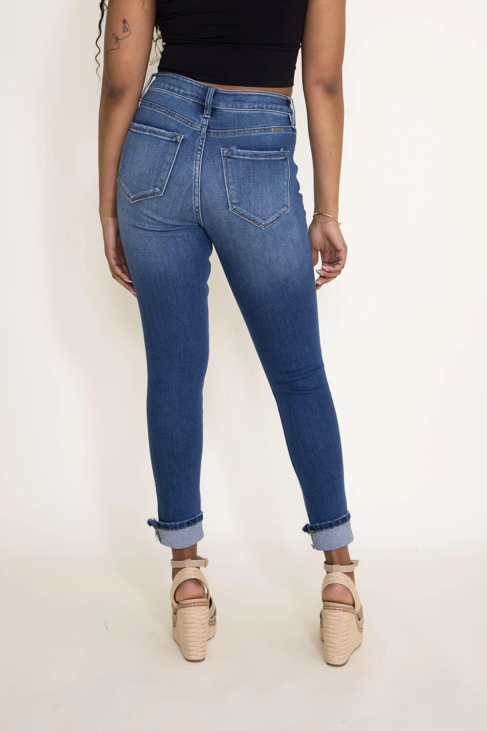 KanCan High Rise Rolled Cuff Ankle Skinny Jeans For Women | KC7117M 5 KanCan High Rise Rolled Cuff Ankle Skinny Jeans For Women | KC7117M - Image 3