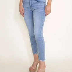 KanCan Mid Rise Ankle Skinny Jeans For Women | KC20009L -straight jeans shop 003 Kancan Mid Rise Light Wash Ankle Skinny Jean for Women MID RISE LT WASH ANKLE SKINNY KC20009L 1