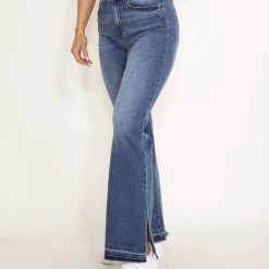 Sneak Peek Mid Rise Split Hem Bootcut Jeans For Women | SP-P12237 10 Sneak Peek Mid Rise Split Hem Bootcut Jeans For Women | SP-P12237 -straight jeans shop 003 Sneak Peek Mid Rise Bootcut Medium Wash Jeans for Women MID RISE BOOTCUT MED WASH TROUSER HEM SP P12237 1