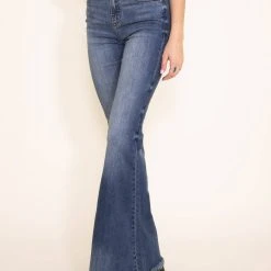 Sneak Peek High Rise Flare Jeans For Women | SP-P11914 9 Sneak Peek High Rise Flare Jeans For Women | SP-P11914 -straight jeans shop 003 Sneak Peek Womens Flare Jeans in Denim HIGH RISE FLARE MED WASH SP P11914