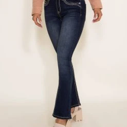 True Luck Random Stitched Bootcut Jeans For Women | TL20200403 9 True Luck Random Stitched Bootcut Jeans For Women | TL20200403 -straight jeans shop 003 True Luck Random Stitched Bootcut Jeans for Women TL20200403 1