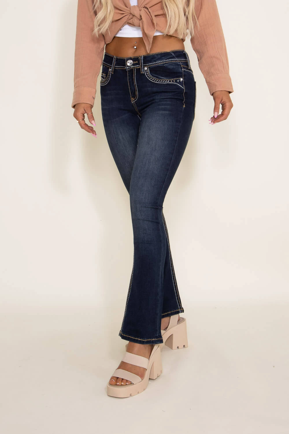 True Luck Random Stitched Bootcut Jeans For Women | TL20200403 5 True Luck Random Stitched Bootcut Jeans For Women | TL20200403 - Image 3