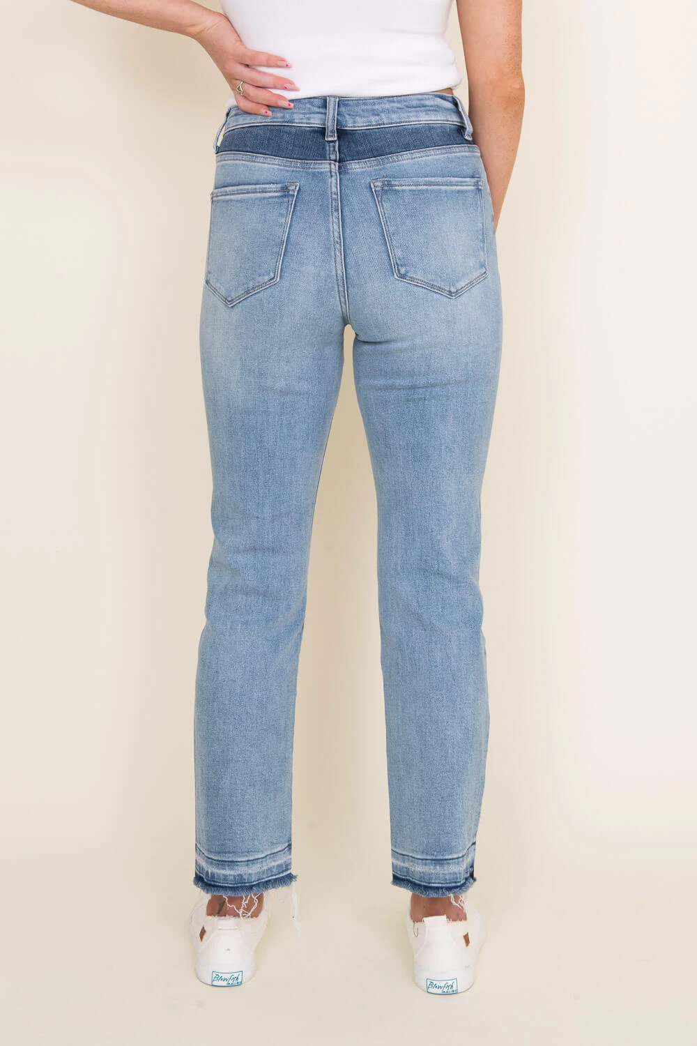 Flying Monkey Super High Rise Color Block Straight Jeans For Women | F4411 4 Flying Monkey Super High Rise Color Block Straight Jeans For Women | F4411 - Image 2