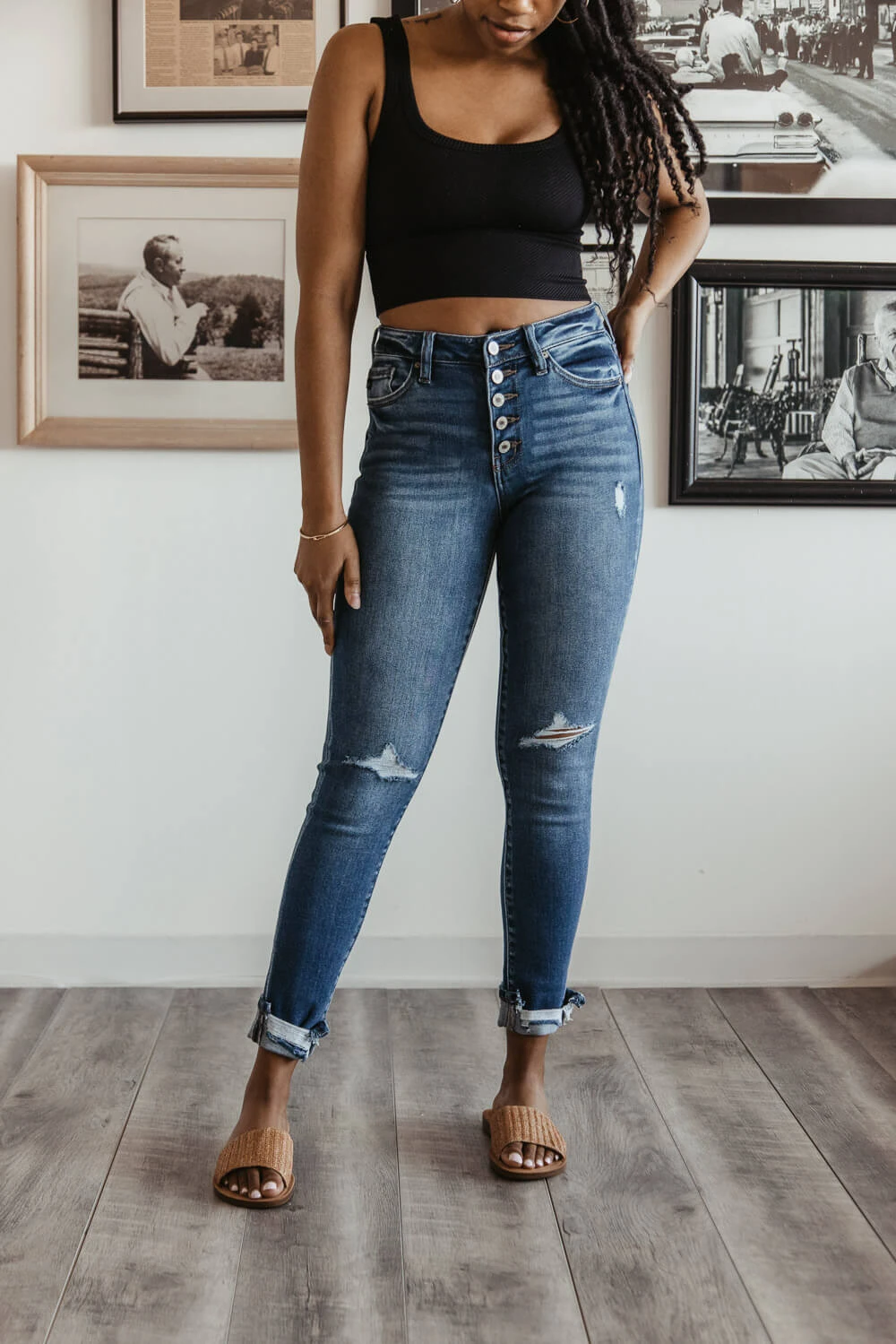 KanCan High Rise Rolled Cuff Ankle Skinny Jeans For Women | KC7117M 3 KanCan High Rise Rolled Cuff Ankle Skinny Jeans For Women | KC7117M