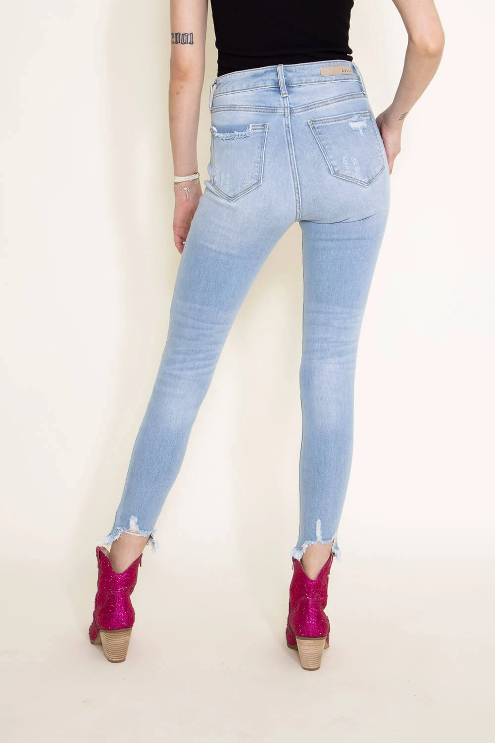 Cello Cropped Fray Hem Skinny Jeans For Women | WV78205LT 5 Cello Cropped Fray Hem Skinny Jeans For Women | WV78205LT - Image 3