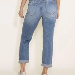 Eunina Frankie Mid Rise Girlfriend Jeans For Women | E87019AD -straight jeans shop 005 Eunina Frankie Mid Rise Girlfriend Jeans for Women E87019AD