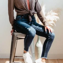 KanCan Danica High Rise Dark Wash Ankle Skinny Jeans For Women | KC7317D