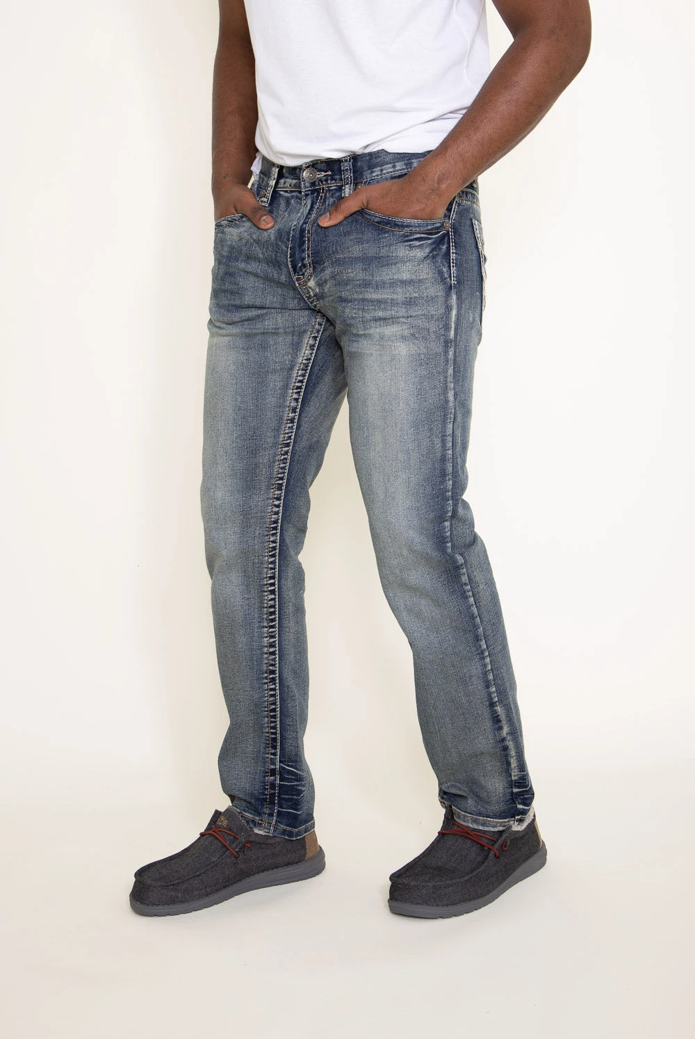 True Luck Ramsey Straight Stretch Jeans For Men | TL19150017 7 True Luck Ramsey Straight Stretch Jeans For Men | TL19150017 - Image 5