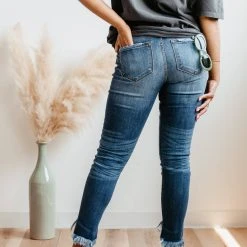 KanCan High Rise Fray Hem Ankle Skinny Jeans For Women | KC8395D