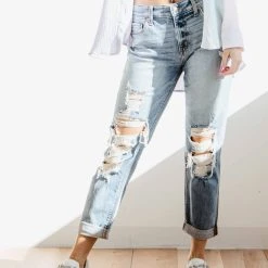 Eunina Frankie Mid Rise Girlfriend Jeans For Women | E87019AD