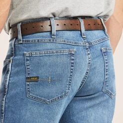 Ariat Rebar M4 Blue Hazen Men's Jeans -straight jeans shop 10021854 03 warm