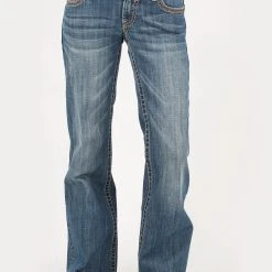 Tin Haul Womens Blue Cotton Blend Steerhead Deco Jeans 7 Tin Haul Womens Blue Cotton Blend Steerhead Deco Jeans -straight jeans shop 1005404600011c