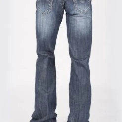 Tin Haul Womens Blue Cotton Blend Curved Piece Ella Jeans