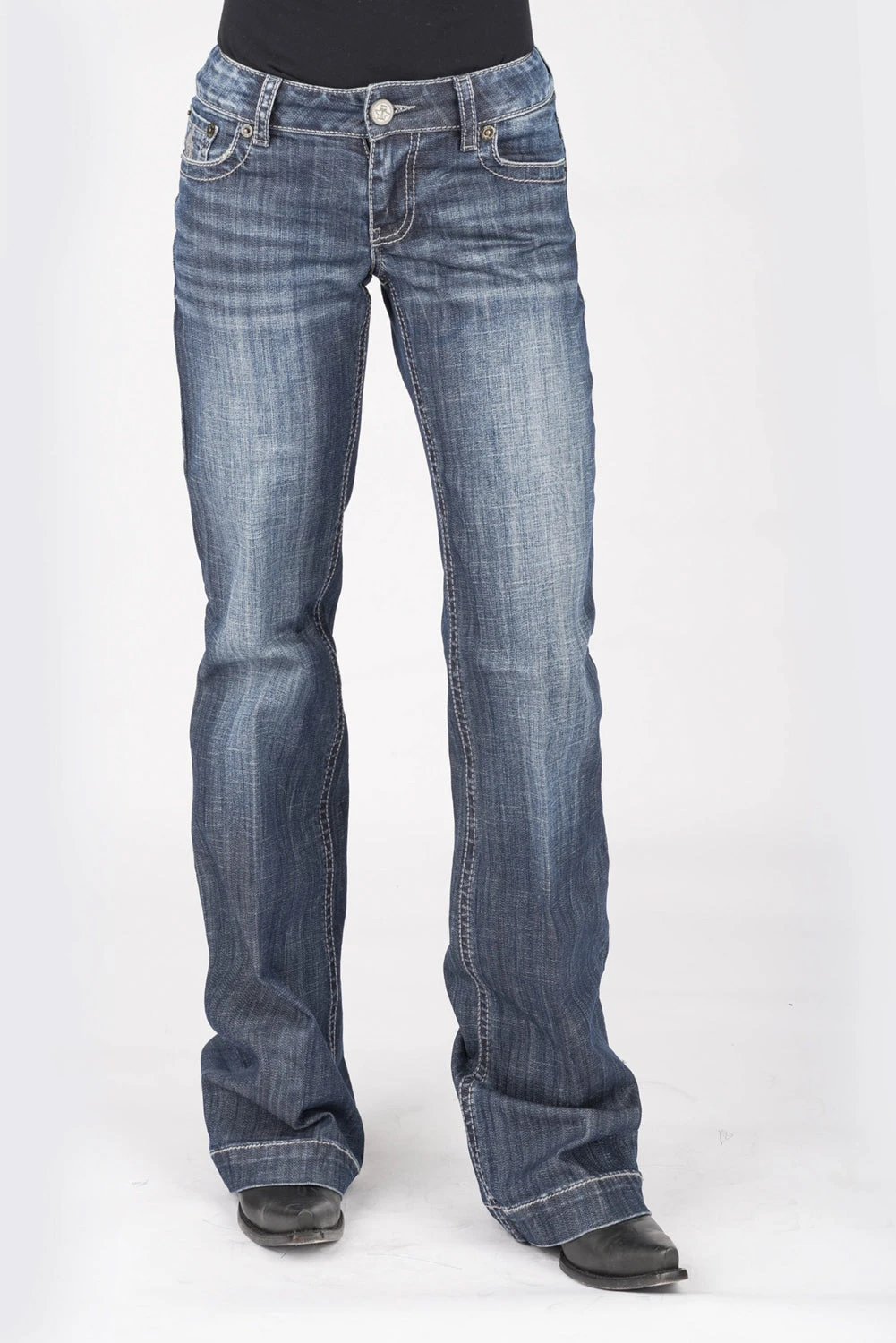 Tin Haul Womens Blue Cotton Blend Curved Piece Ella Jeans 4 Tin Haul Womens Blue Cotton Blend Curved Piece Ella Jeans - Image 2