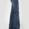 Tin Haul Womens Blue Cotton Blend Ella Fit Cream Deco Jeans