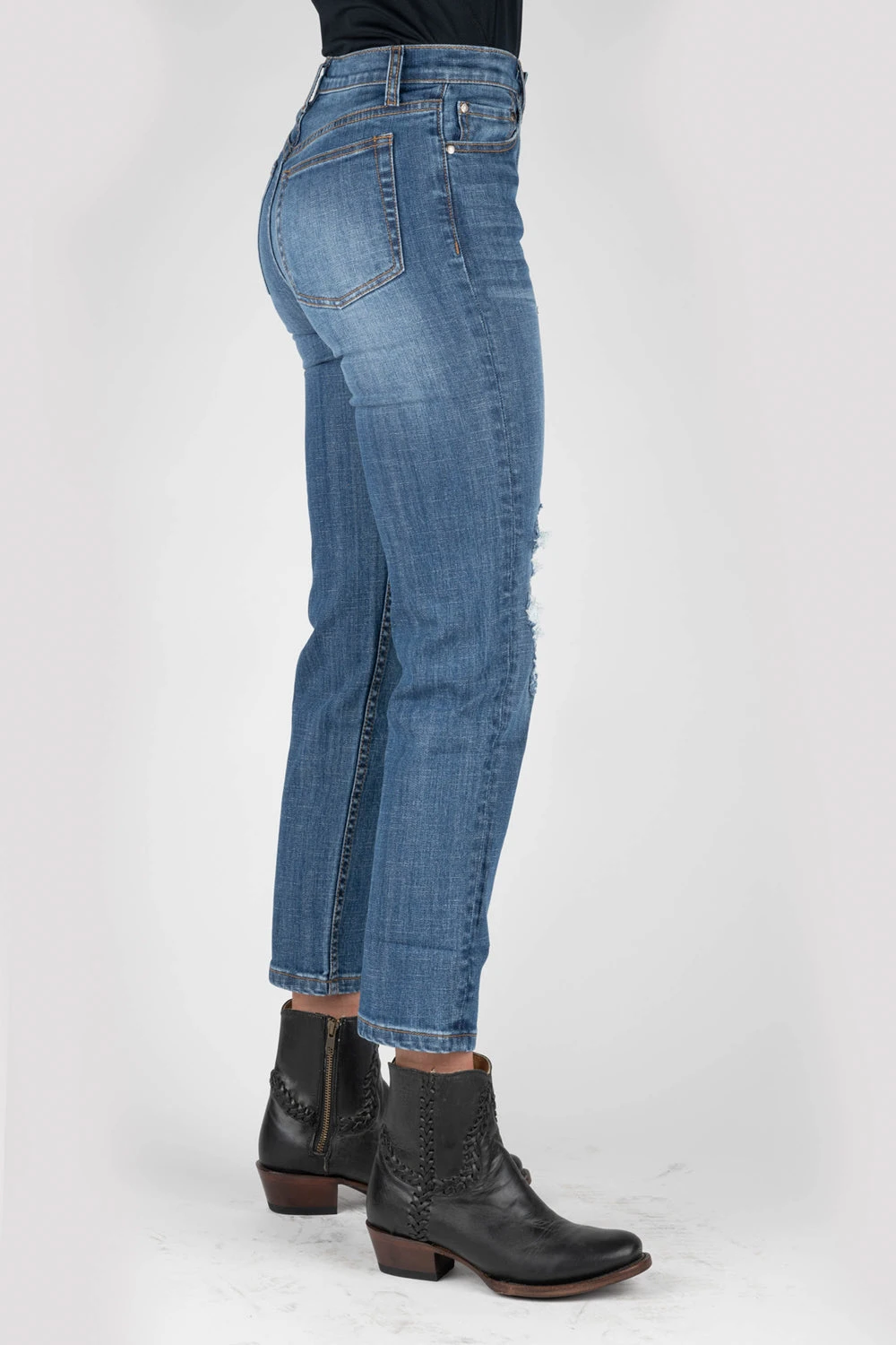 Tin Haul Womens Blue Cotton Blend Highrise Crop 525 Rachel Jeans 3 Tin Haul Womens Blue Cotton Blend Highrise Crop 525 Rachel Jeans