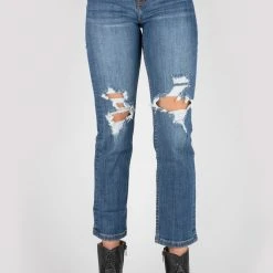 Tin Haul Womens Blue Cotton Blend Highrise Crop 525 Rachel Jeans 7 Tin Haul Womens Blue Cotton Blend Highrise Crop 525 Rachel Jeans -straight jeans shop 1005405253000c