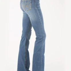 Tin Haul Womens Blue Cotton Blend Gold Sunset Jeans