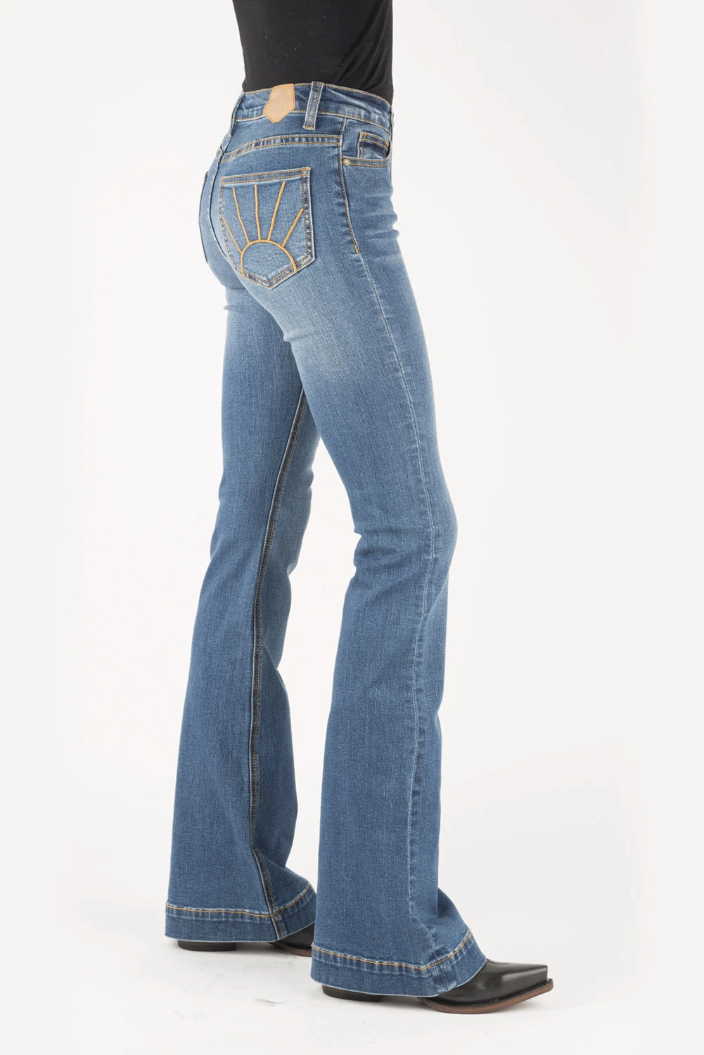 Tin Haul Womens Blue Cotton Blend Gold Sunset Jeans 3 Tin Haul Womens Blue Cotton Blend Gold Sunset Jeans