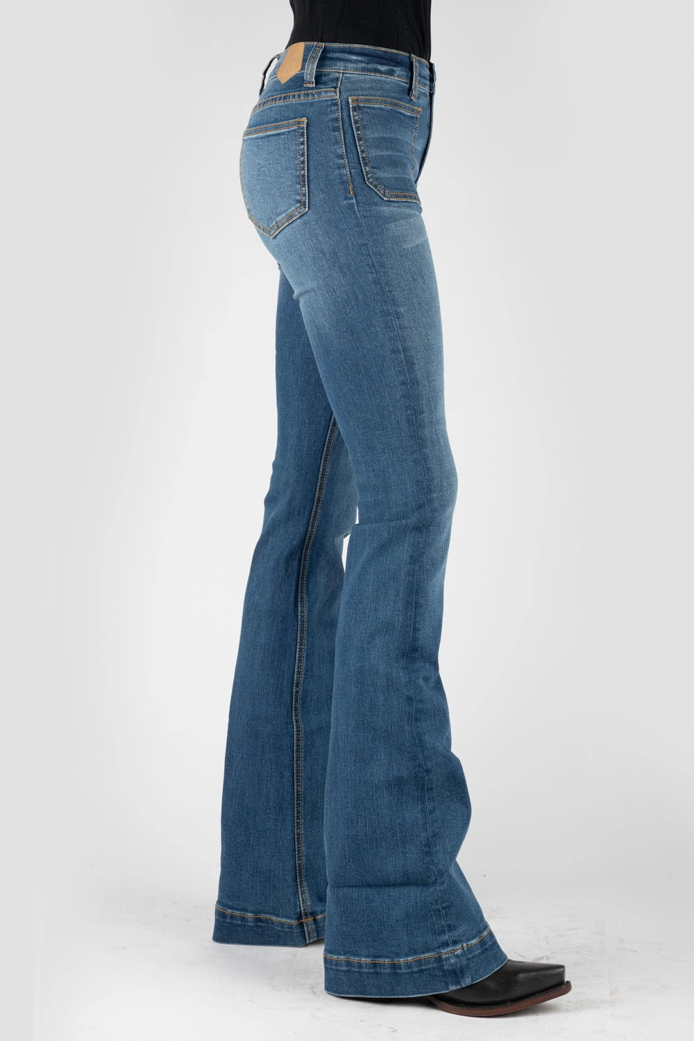 Tin Haul Womens Blue Cotton Blend Libby Fit Square Pocket Jeans 3 Tin Haul Womens Blue Cotton Blend Libby Fit Square Pocket Jeans