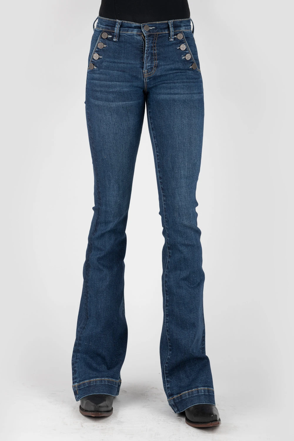 Tin Haul Womens Blue Cotton Blend Libby Fit 4 Button Jeans 4 Tin Haul Womens Blue Cotton Blend Libby Fit 4 Button Jeans - Image 2