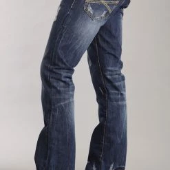 Mens Stetson Blue Cotton Blend Destruction Dark Wash Bootcut Rocks Jeans 7 Mens Stetson Blue Cotton Blend Destruction Dark Wash Bootcut Rocks Jeans -straight jeans shop 1100410143000 p 3