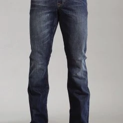 Mens Stetson Blue Cotton Blend Sandblasted Stitch Bootcut Rocks Fit Jeans 7 Mens Stetson Blue Cotton Blend Sandblasted Stitch Bootcut Rocks Fit Jeans -straight jeans shop 1100410144012 p 3 1