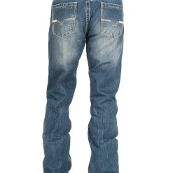 Stetson Rocks Fit Mens Blue Cotton Blend V Deco Jeans