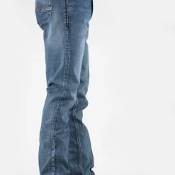 Stetson Mens Blue Cotton Blend 1211 Straight 2 Tone Jeans