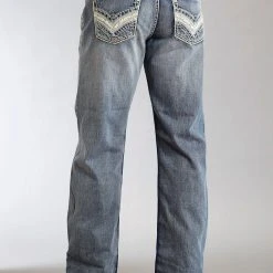 Mens Stetson Blue Cotton Blend Wrong Side Denim Straight Modern Fit Jeans