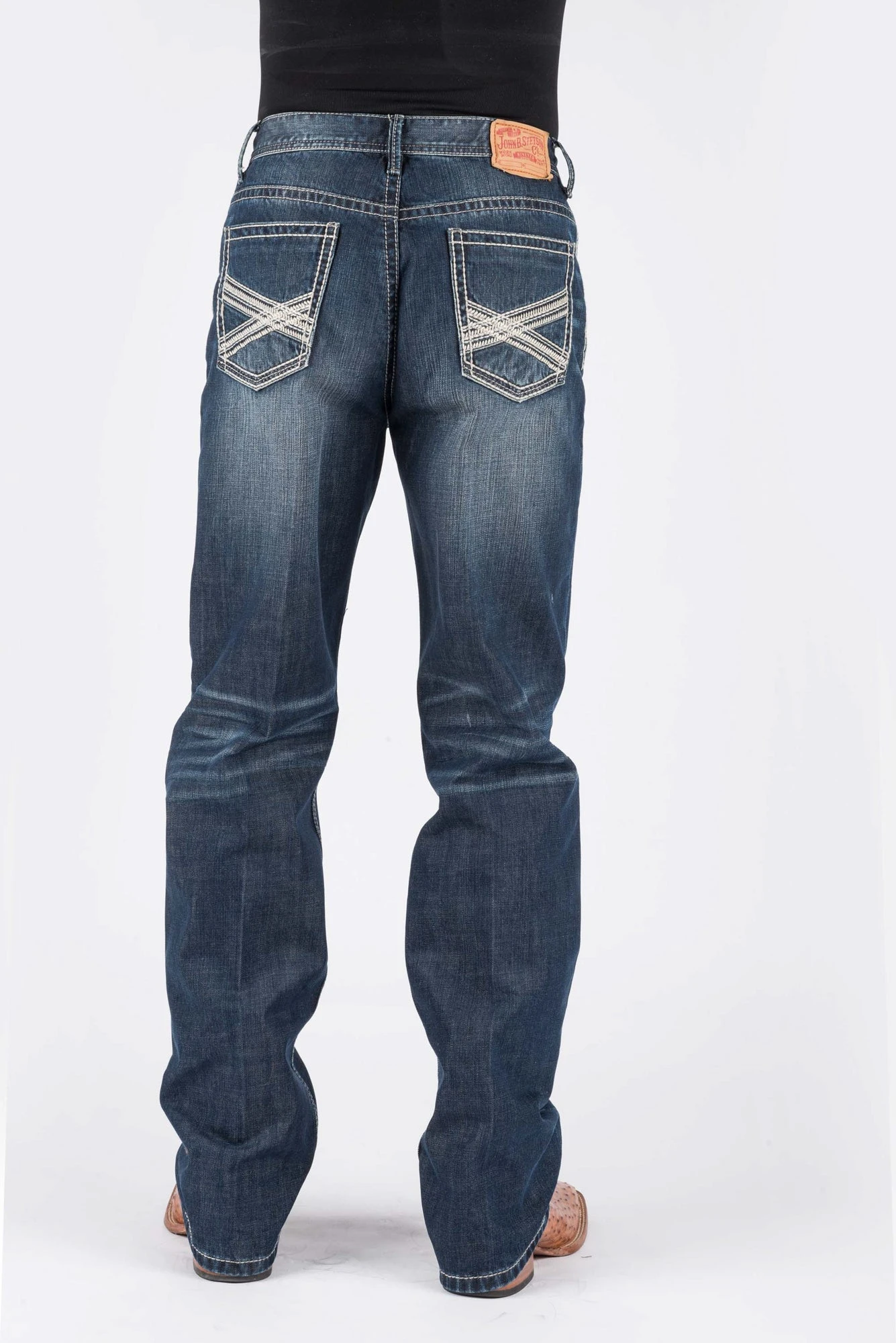 Stetson Mens Blue 100% Cotton Two Tone X Jeans 4 Stetson Mens Blue 100% Cotton Two Tone X Jeans - Image 2