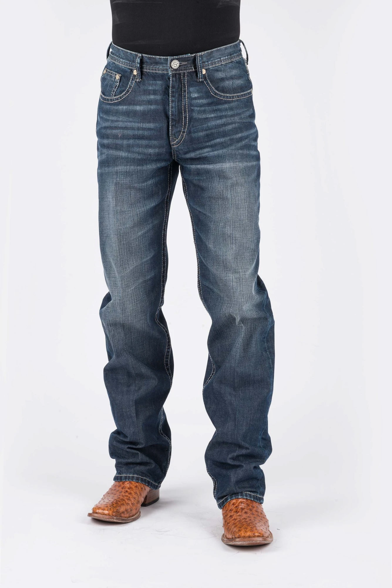 Stetson Mens Blue 100% Cotton Two Tone X Jeans 5 Stetson Mens Blue 100% Cotton Two Tone X Jeans - Image 3