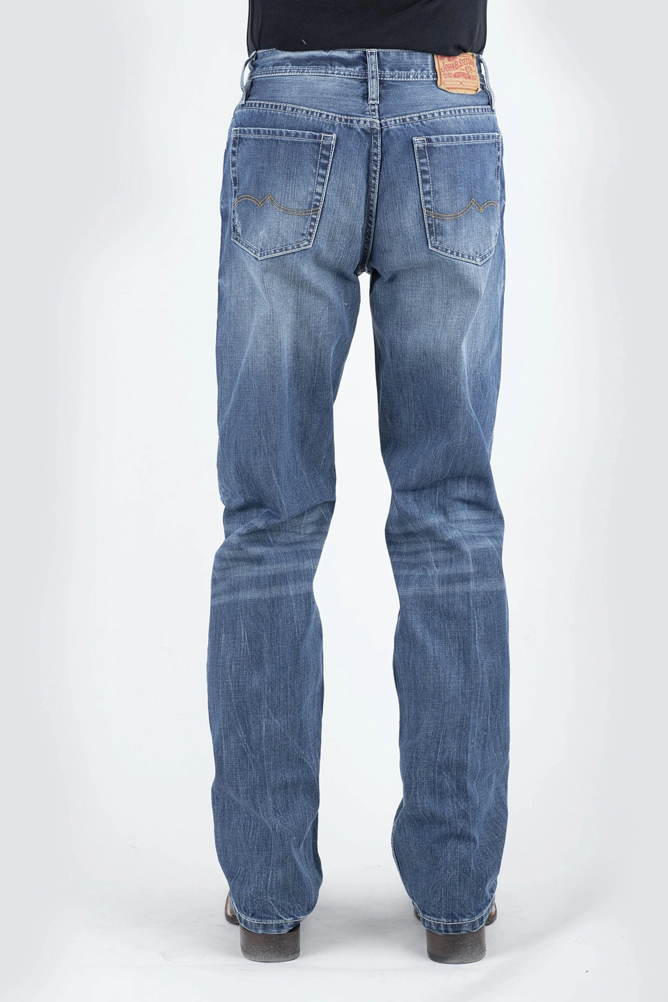 Stetson Mens Blue 100% Cotton 1520 Western V Jeans 4 Stetson Mens Blue 100% Cotton 1520 Western V Jeans - Image 2