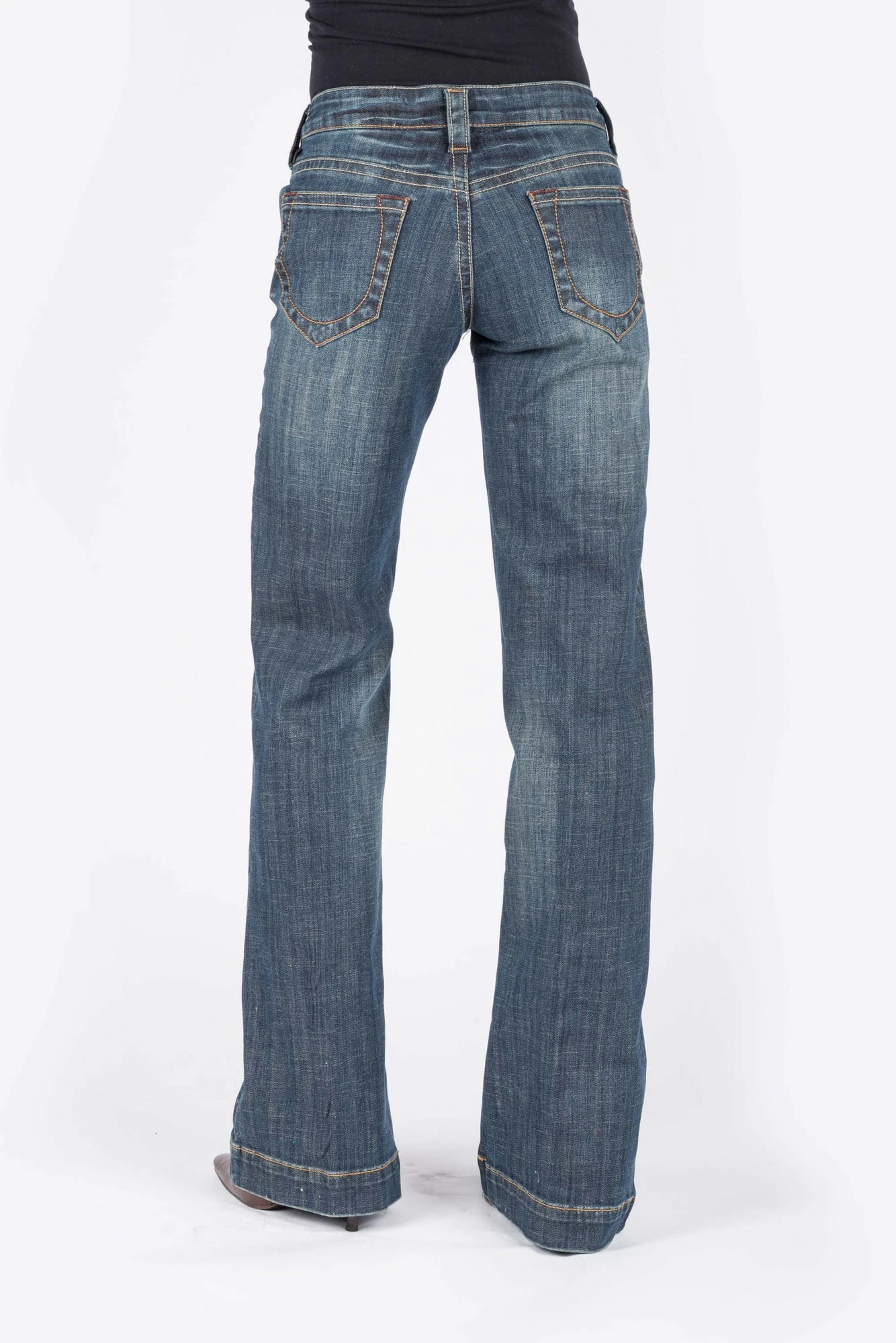Stetson Womens Blue Cotton Blend Circle Stitch Jeans 4 Stetson Womens Blue Cotton Blend Circle Stitch Jeans - Image 2